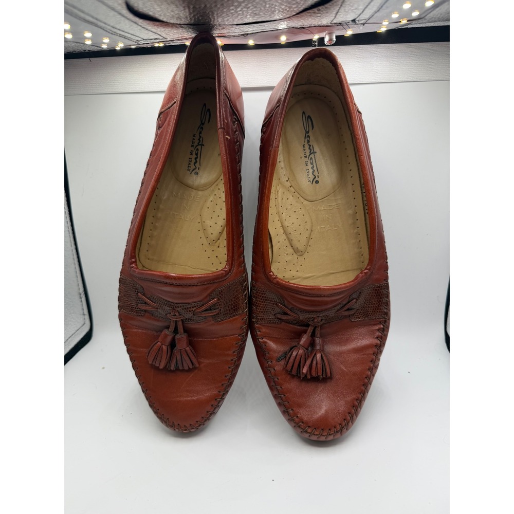 Santoni Mens Brown Leather Tassel Loafers Made in Italy Size 10 D 42109815